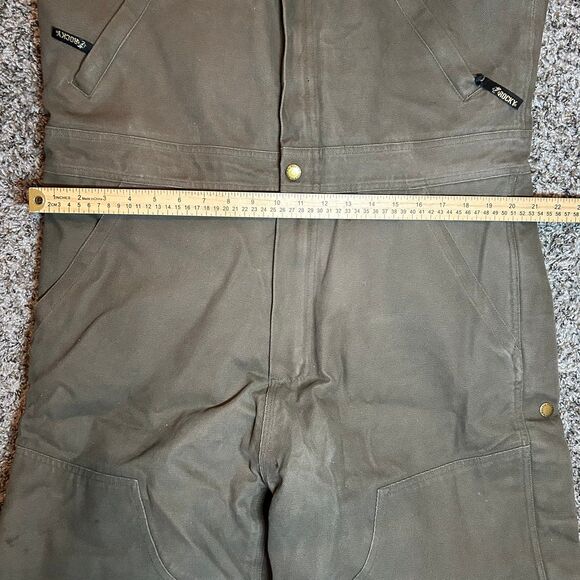 Rocky Canvas Insulated Bib Overalls Heavy Duty Workwear Double Knee Carpenter L - Picture 7 of 8